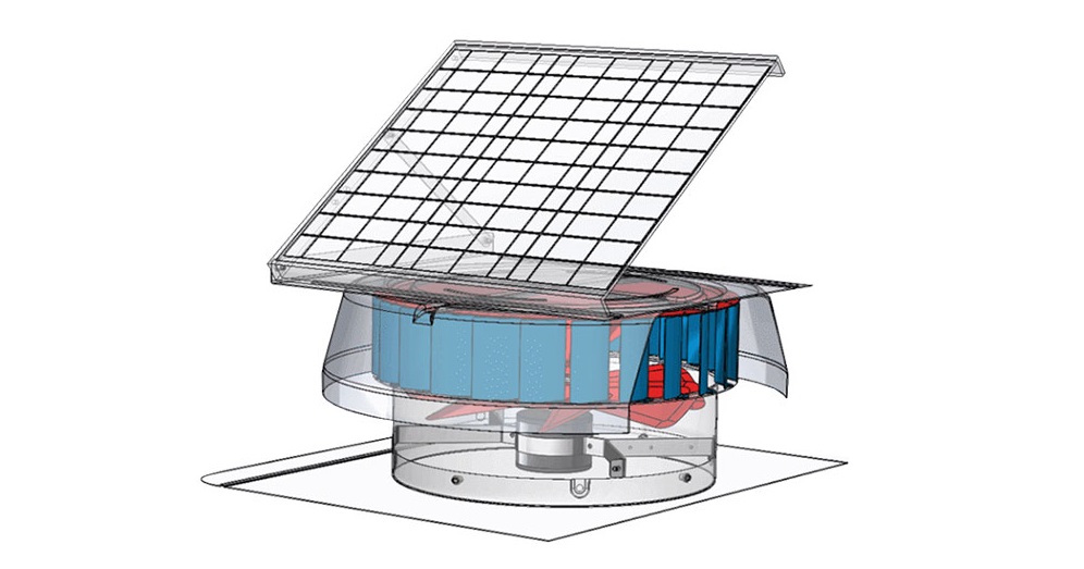 Corte técnico del extractor solar